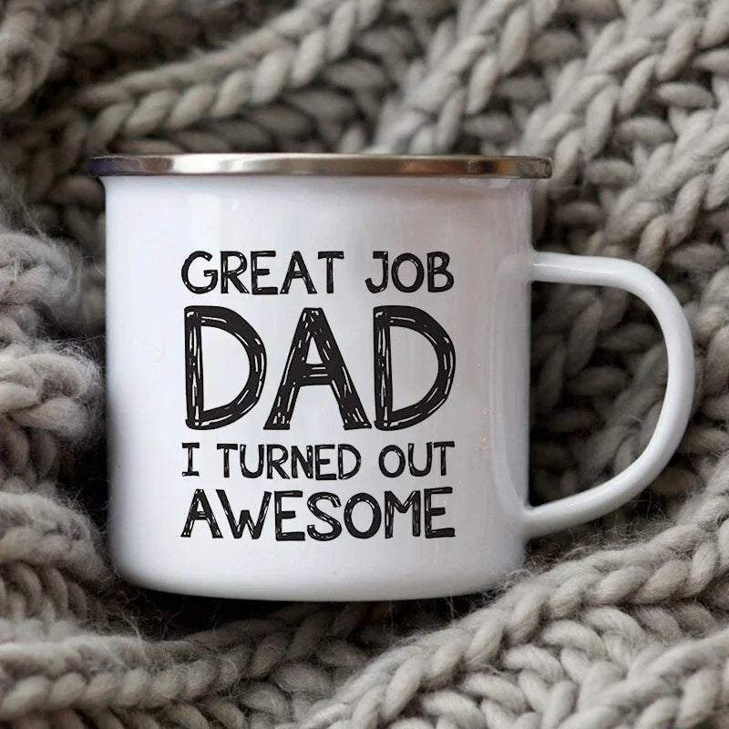 Dad Nutritional Facts Enamel 12oz/400ml Coffee Mug – Father's Day Gift
