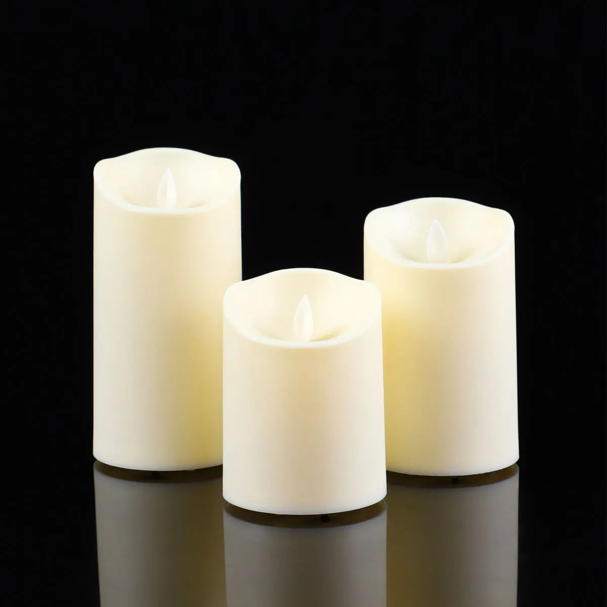 1 or 3 Pieces Birthday USB Charge Remote Control LED Decorative Moving Wick Candles, 10/12.5/15 cm Rechargeable Dancing Church Candles