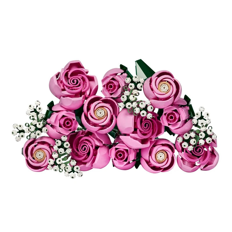 Building Block Rose Bouquet - Mother's Day & Christmas Gift Set
