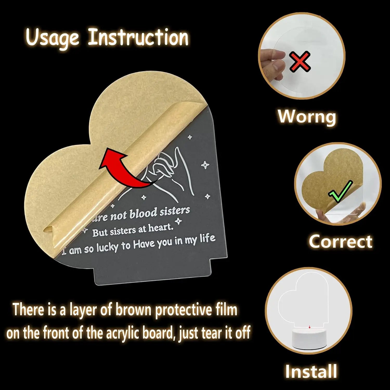 Custom Valentine's Day Gifts Song Plaque Personalized Lamp With Photo Custom couple Romantic Birthday Gift Acrylic Frame