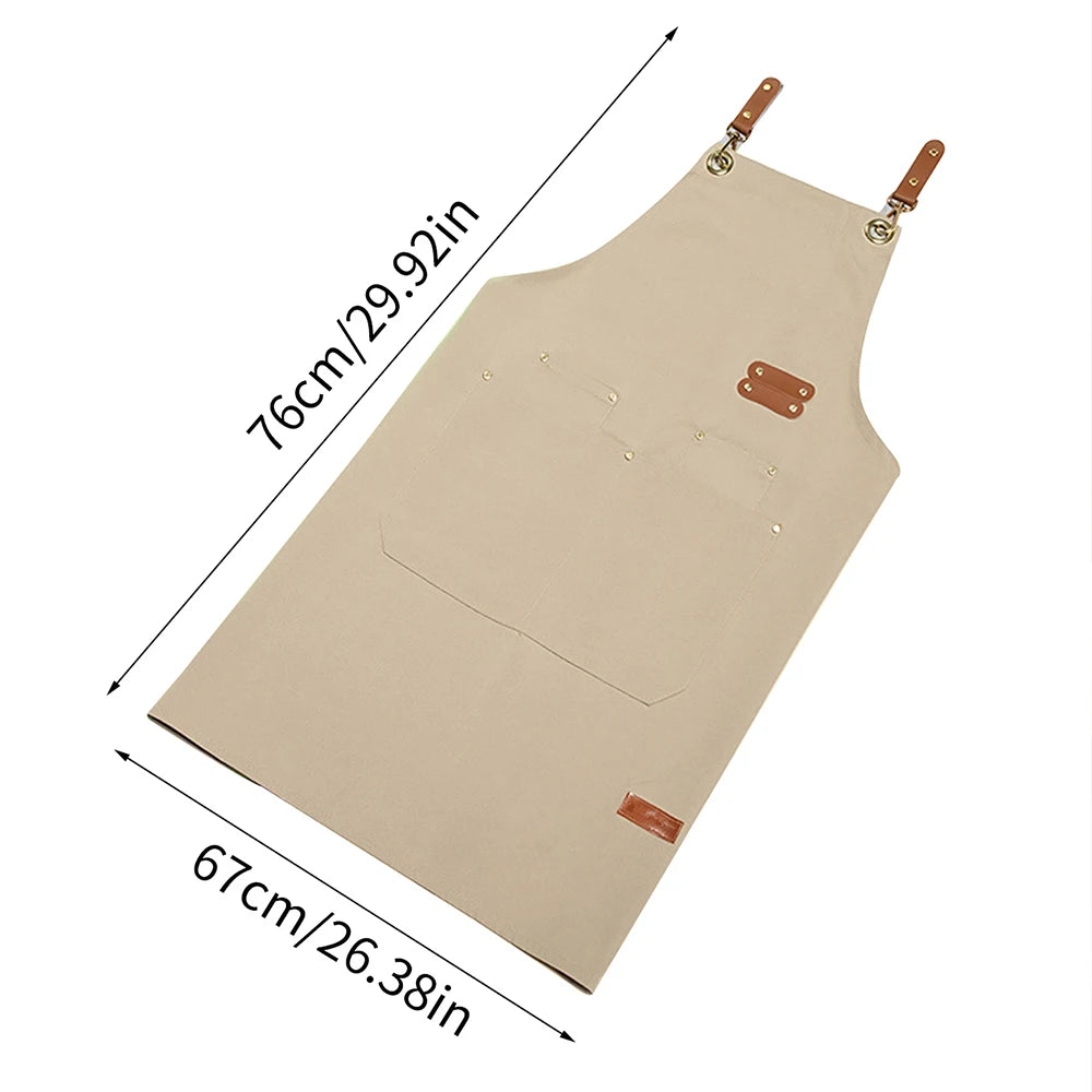 Canvas Kitchen Apron with Pockets for men and women – Waterproof & Oil-Proof