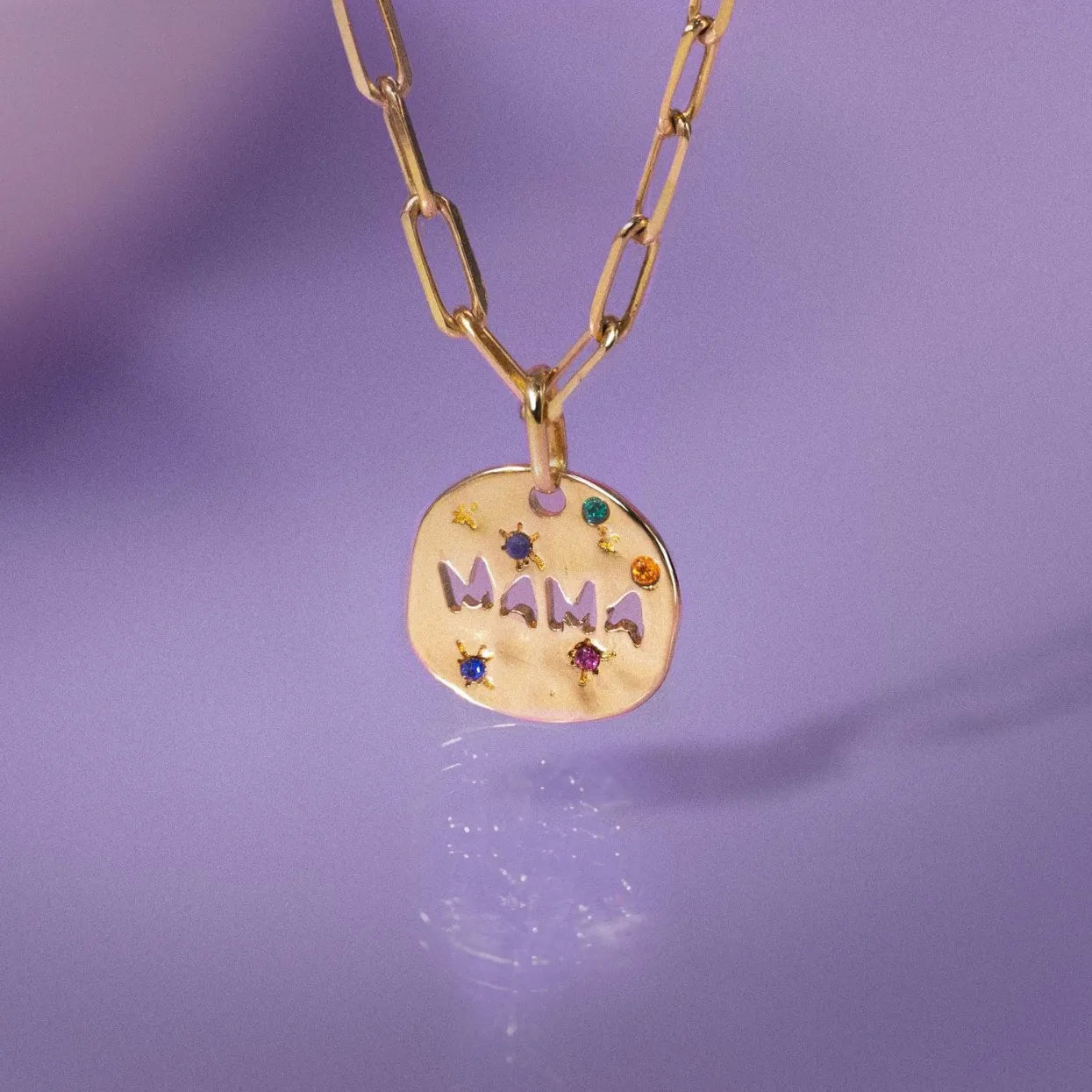 Mother’s Day Gift MAMA Necklace – Stainless Steel Irregular Circle Pendant for Mom
