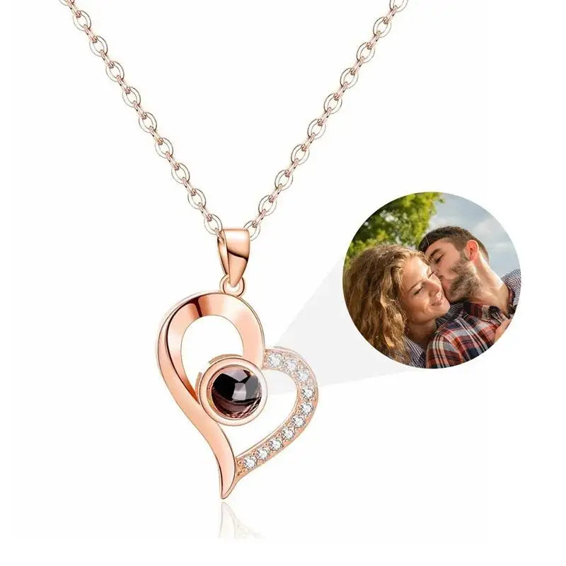 Custom Photo Necklace Gift - Personalized Projection Pendant