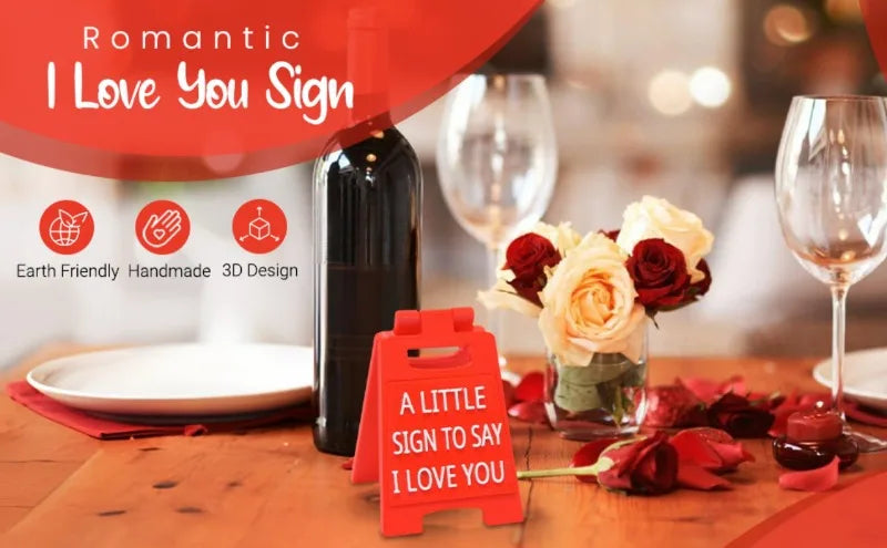 I Love You Sign with Envelope - Romantic Valentine's Day Gift