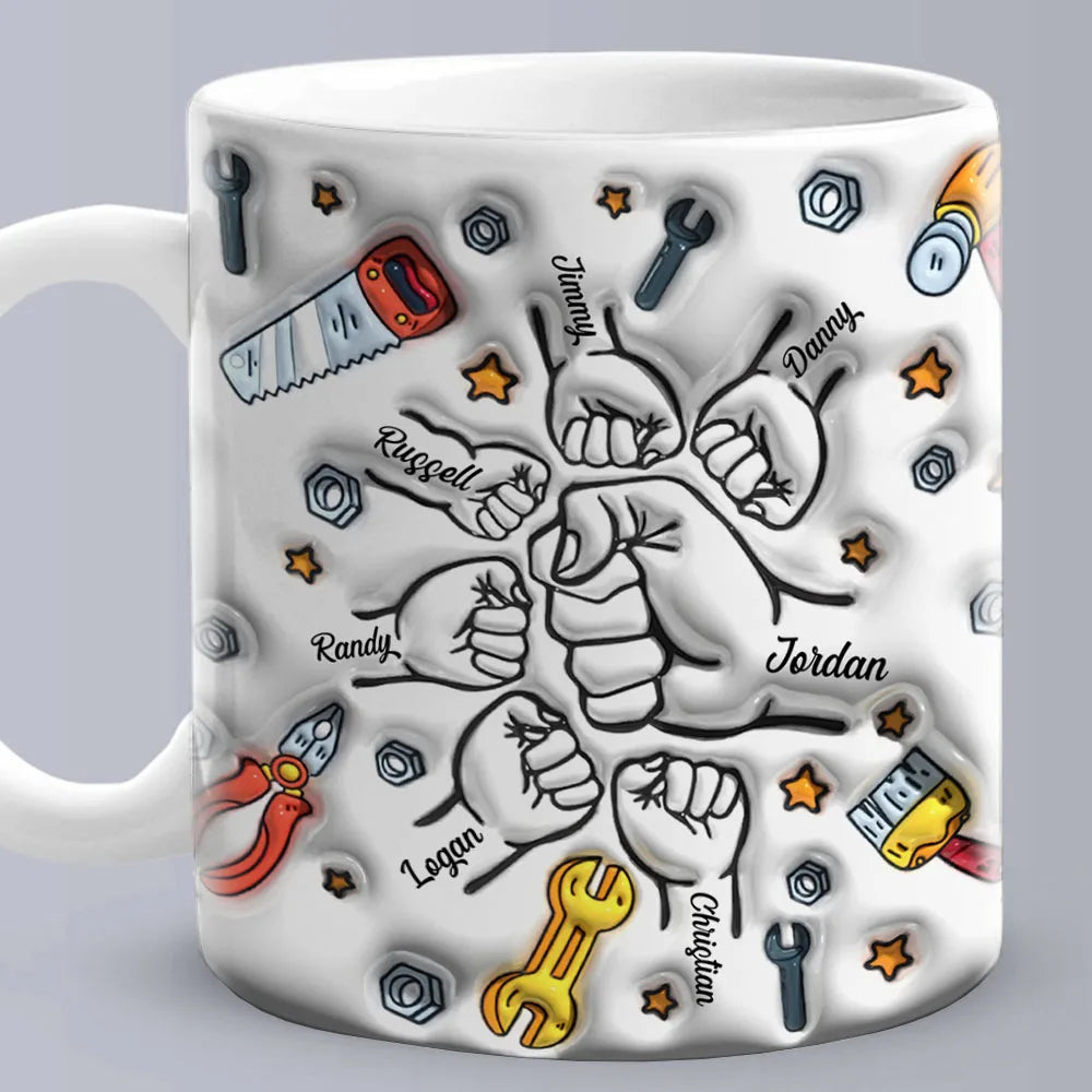 Personalized Dad 11oz 3D Mug for Father's Day Custom Name Coffee Cup with 3D Text Effect8