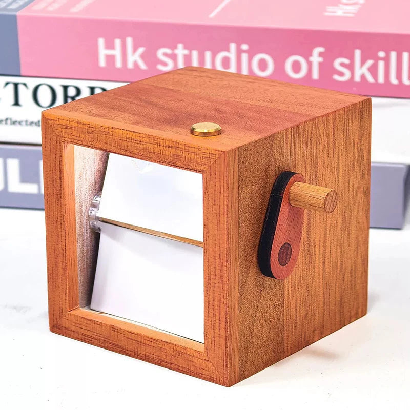 Custom Personalized Photo Flip Book Frame 8 or 16 photos – Wooden Rotating Memory Box with Light