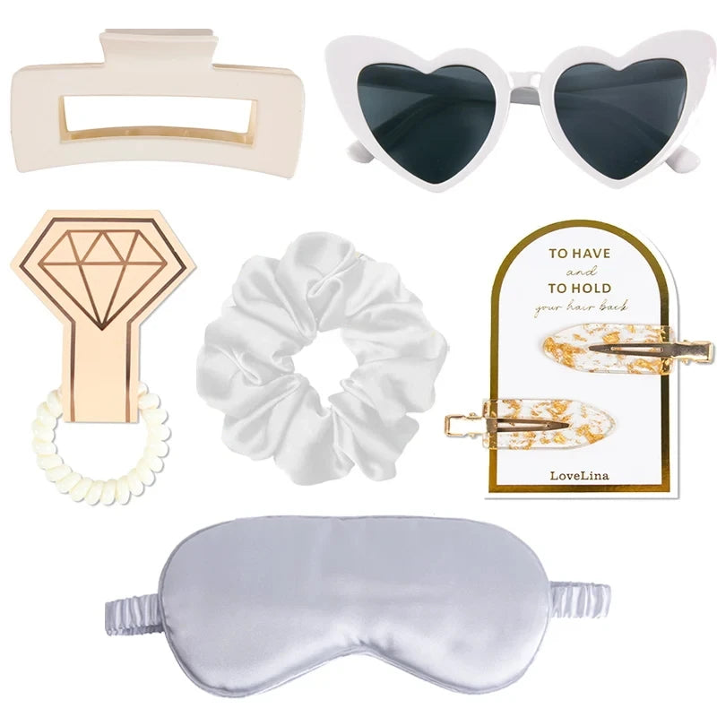 Bridesmaid Gifts Set for Weddings - Heart Sunglasses & Accessories 6pc set