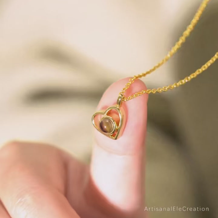 Custom Photo Necklace Gift - Personalized Projection Pendant