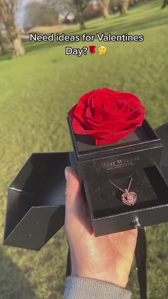 Eternal Rose Jewelry Box with Secret I Love You Necklace - Mother's Day Gift Ideas